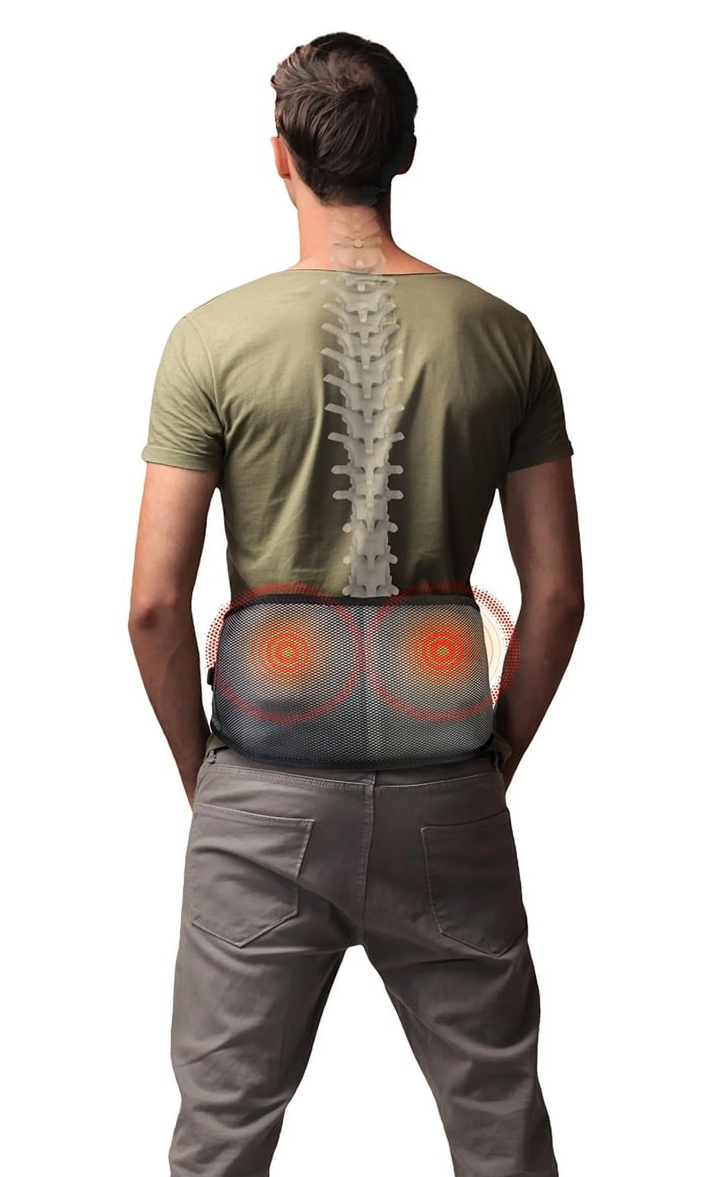 Heated Back Massager Belt, Back Pain Relief Belt with Heat, Deep Tissue Massage & Decompression