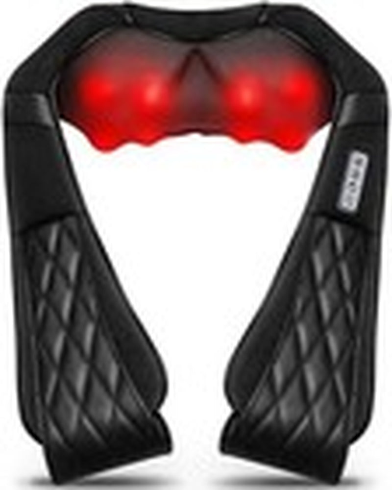 Blue Elf Shiatsu Neck & Back Massager with Heat, 3D Kneading, Black