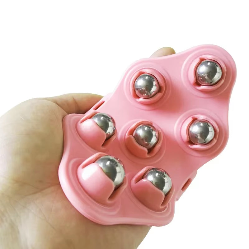 Roller Ball Body Massage Glove Anti-Cellulite Muscle Pain Relief Relax Massager for Neck Back Shoulder Buttocks Face Lift Tools