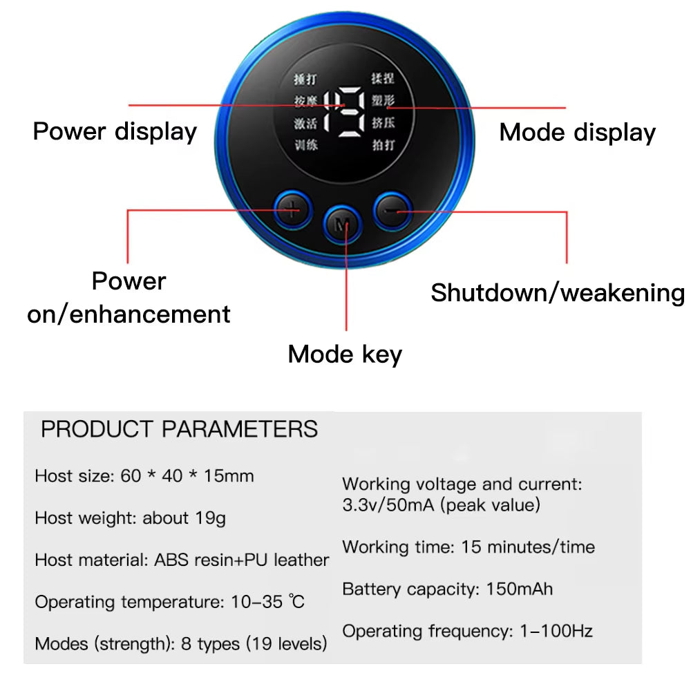 EMS Massageador Electric Pulse Neck Massager Body Massage Patch Neck Back Leg Muscle Stimulator Portable Relief Pain Relax Tools