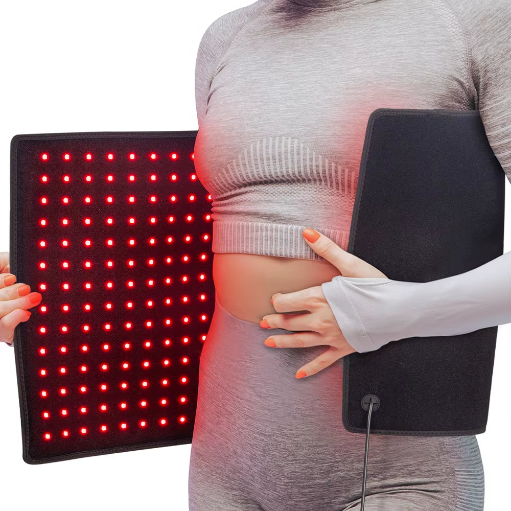 406Pcs Leds Red Light Therapy Heating Larger Pad 660Nm Waist Back Shoulder Muscle Pain Yogamat Relief Relax Infrared Light 850Nm