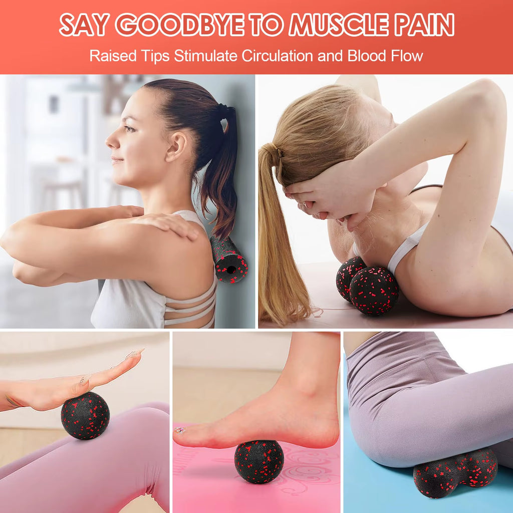 Hollow Yoga Roller Massage Peanut Ball Set EPP Fitness Foam Column for Back Pain Legs Hip Deep Tissue Stretching Muscle Relax