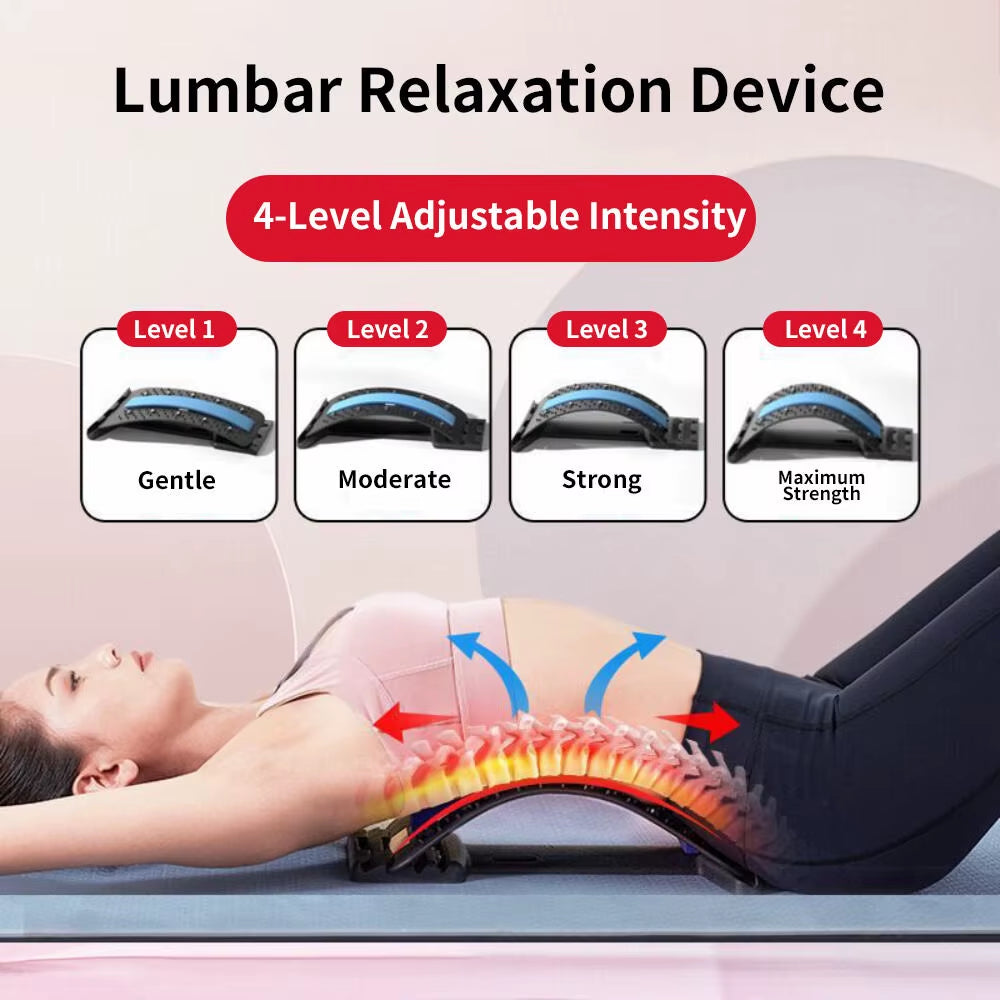 Adjustable Back Stretcher Therapy Cervical Shoulder Back Pain Relief Yoga Fitness Waist Massager Muscle Relax Posture Corrector