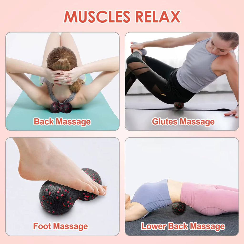 Hollow Yoga Roller Massage Peanut Ball Set EPP Fitness Foam Column for Back Pain Legs Hip Deep Tissue Stretching Muscle Relax