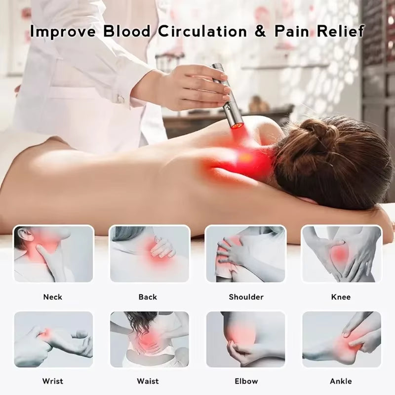 Red Light Therapy Wand Device for Body Acne Treatment with 5 Wavelengths near Infrared 900Nm Light Therapy Relieve Joint Pain